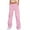 Pink, variant on QUNYINEY Wide Leg Women's Jeans Tactical Green Cargo Hiking Denim Pant Green Multi Pockets Comfort Waist Loose Jean