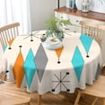 thumbnail image 3 of Odenmar Daisy Floral Round Tablecloth 60 Inch, Farmhouse Waterproof Table Cover, Rustic Flower Design for Dining Table, Kitchen, Party Indoor Outdoor, 3 of 6