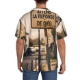 thumbnail image 3 of Kdxio Men's Hawaiian Shirt for Men Short Sleeve Shirt Rustic French Signpost Summer Casual Holiday Beach Button Down T-Shirts, 3 of 5