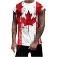 thumbnail image 2 of Camiseta sin mangas de cuello redondo para hombre, informal, a la moda, con estampado, sin mangas, deportiva, de poliéster, 2 of 5