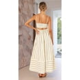 thumbnail image 6 of Women'S Striped Back Smocked Maxi Dress Spaghetti Strap Cut Out Flowy Swing Long Dress Apricot XL, 6 of 9