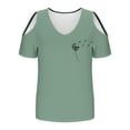 thumbnail image 3 of Algodón Fuera Del Hombro Tops para la Impresión de las Mujeres Manga Corta V-Cuello Blusa, Top de Algodón de Imitación de Moda, 3 of 5