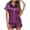 Purple, variant on Patlollav Womens Home Wear Pajamas Two-Piece Suit Short Sleeve Pants Pajama Set