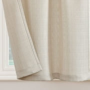Curtainking Beige Kitchen Curtains 36 inch Linen Textured Cafe Curtains for Bathroom Farmhouse Light Filtering Tier Curtains Rod Pocket 2 Panels
