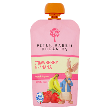 Peter Rabbit Organics Strawberry and Banana, 100% Pure Fruit Snack Baby Food, 4 oz, 10 count