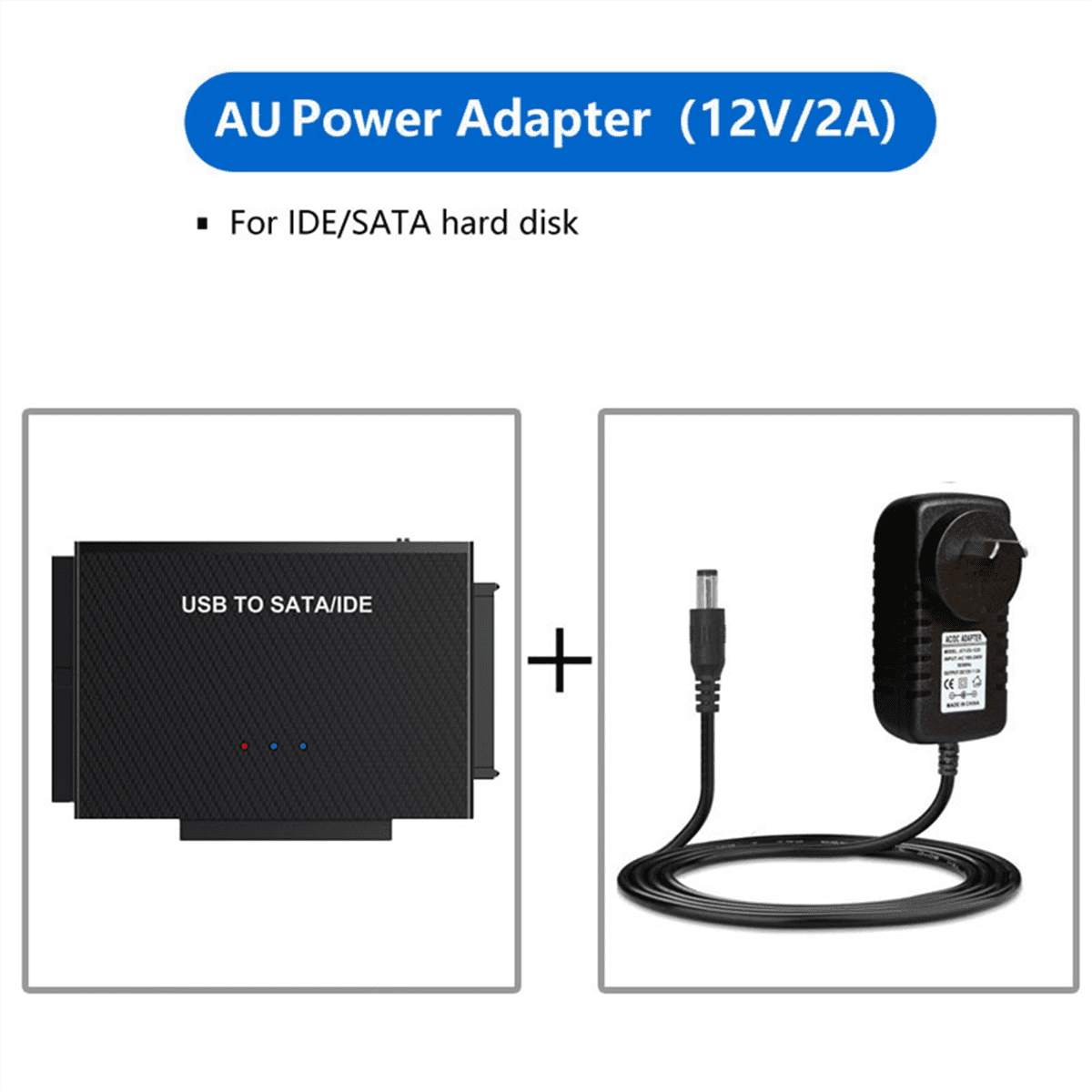 USB 3.0 to SATA / IDE Adapter Hard Drive Adapter for 2.5 / 3.5 Inch SATA & IDE HDD AU Plug