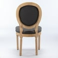 thumbnail image 6 of GAKMCIL Fabric Dining Chair, Upholstered Dining Room Chairs, Exquisitely Carved French Solid Wood Frame, Density Foam, Steel Spring Lining, Weight Capacity:300lb, Dark Gray (Set of 2), 6 of 15