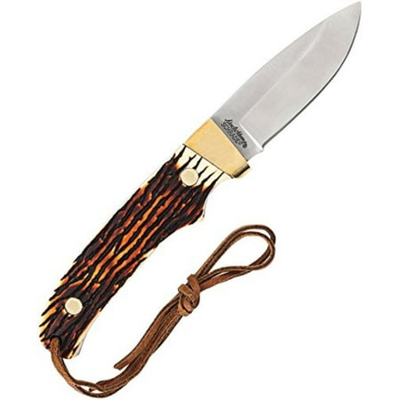 High Carbon Drop PH2N Mini Pro Hunter Full Tang Fixed Blade Knife, 7Cr17MoV High Carbon Stainless Steel Drop Point Blade By Uncle Henry ()