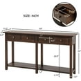 thumbnail image 2 of Retro Console Table Sofa Table for Entryway with Drawers and Shelf Living Room Sideboard (Dark Espresso), 2 of 7