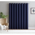 thumbnail image 2 of DecoSource - 1 Extra Wide Premium Patio Panel - 102 Inch Wide - 84" Long - 16 Grommets - Ideal for Sliding and Patio Doors - Thermal Insulated Blackout Curtain 102" x 84", Navy, 2 of 4