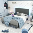 thumbnail image 2 of Maison Classique Upholstered Grey Foothill Queen Bed Frame with USB Ports and LED Lights, 2 of 5