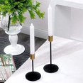 thumbnail image 3 of Juego de 2 candelabros cónicos de latón, dorado y negro, candelabros de mesa, candelabros decorativos vintage y modernos, candelabros de metal para cena, mantel, boda, inauguración de la casa, 3 of 8