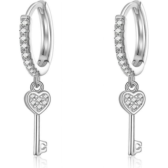 Dainty Dangle Hoop Earring For Women - Small Huggie Hoop Earrings Sets With Butterfly, Bee, Key Charm In 925 Sterling Silver Or 18K Gold Plated[Z1]