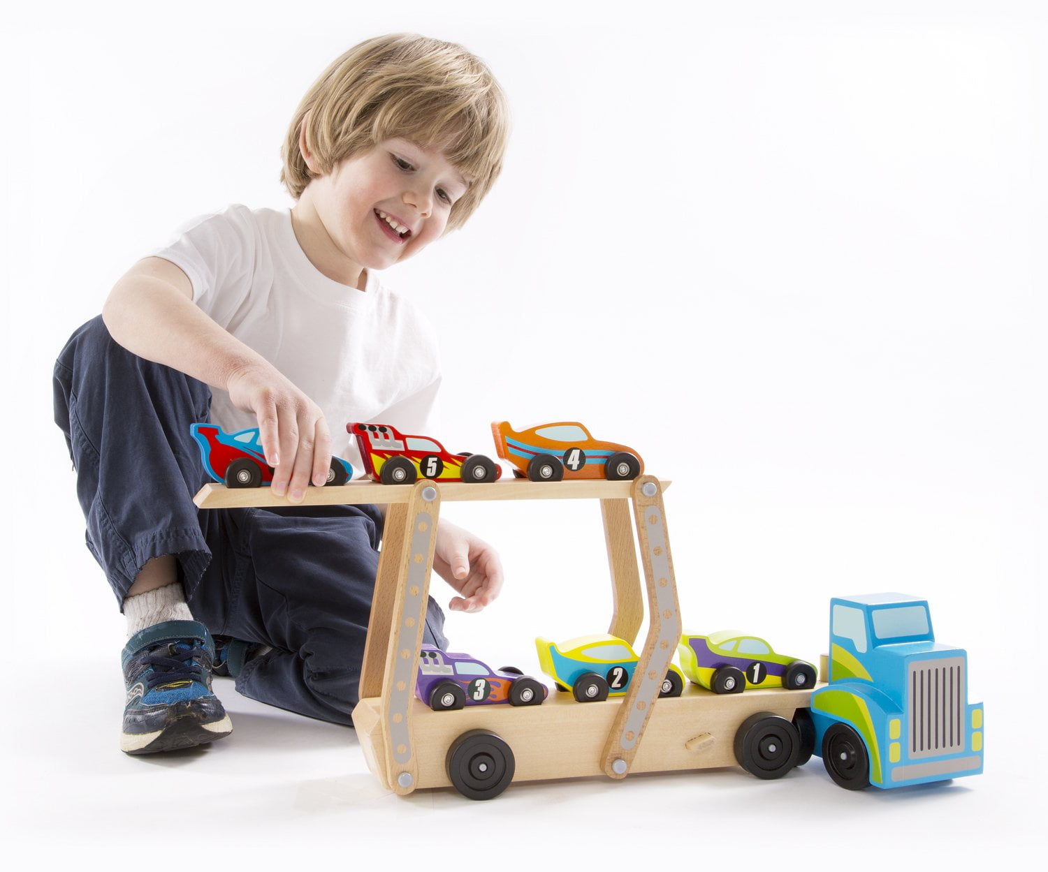 melissa and doug race car transporter