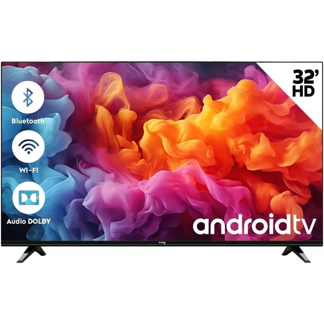 Smart TV 32" Full HD DLED Android 12 Television 1366x768 HDMI USB Bluetooth Dolby Atmos Gaming Mode Marco Delgado Negro