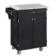 thumbnail image 2 of Homestyles Wood Kitchen Cart with Stainless Steel Top in Black, 2 of 2
