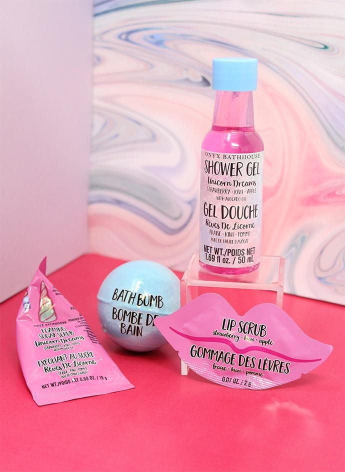 Collection beauté Rêves de licorne Onyx — Fraise, pomme, kiwi, 5 morceaux