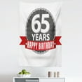 thumbnail image 1 of 65th Birthday Tapestry, Classical Vintage Emblem with 65 Years Old Theme Happiness, Fabric Wall Hanging Decor for Bedroom Living Room Dorm, 5 Sizes, Red Grey White, by Ambesonne, 1 of 1