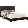 thumbnail image 2 of Queen Size Upholstered Bed In Dark Brown Leather Look Material Bedroom With Leather-like Upholstery And Comfortable, 2 of 2