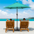 thumbnail image 2 of Renwick 7.5ft Patio Market Umbrella with 6 Ribs Push-button Canopy Tilt, Turquoise, 2 of 7