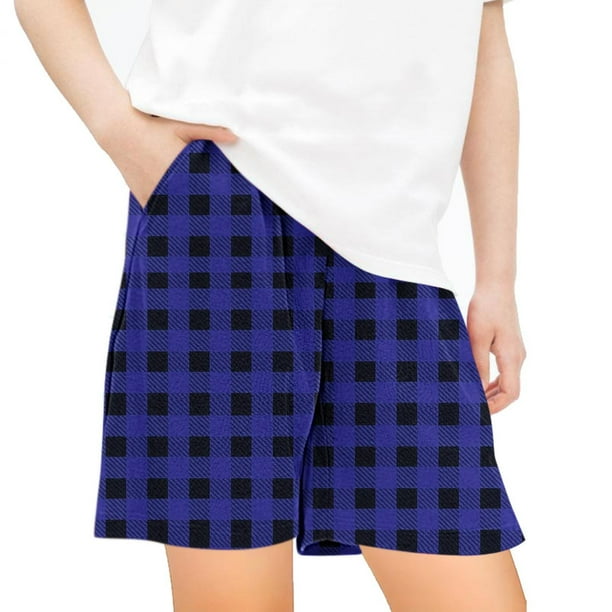 Odeerbi 5-14 Años Niños Niñas Verano Plaid Shorts Entrenamiento Atlético Deportes Shorts Lindo Casual Respirable Loose Shorts Con Bolsillos