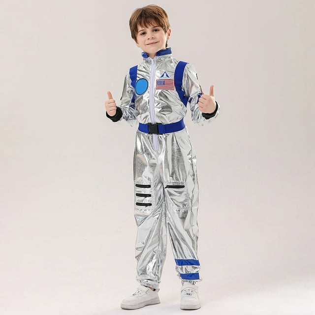 PMVFHDE Ensembles et Ensembles pour Garçons Espace de Jeu Astronaute Carnaval Tenue de Performance pour Enfants Bleu,130/2TP