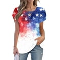 thumbnail image 2 of Youyipin Womens Tops Women's American Flag Shirts Tee 4Th Of July T Shirts Patriotic Short Sleeve Star Stripes Usa Tee Summer Tops For Women, 2 of 4