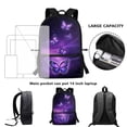 thumbnail image 6 of Yuyamidu Purple Butterfly Backpack for Girls 6-8 Years Old Middle School Bookbags Kids Book Bag Primary School Bag Kid School Backpacks for Elementary, 6 of 6