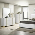thumbnail image 5 of Pemberly Row Contemporary Wood Rectangular Dresser White and Gold, 5 of 6