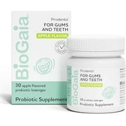 BioGaia Prodentis | Dental Probiotics for Teeth and Gums | Promotes Good Oral Health & Gut Health Too | Oral Probiotics | 30 Apple-Flavored Lozenges | 1-Pack