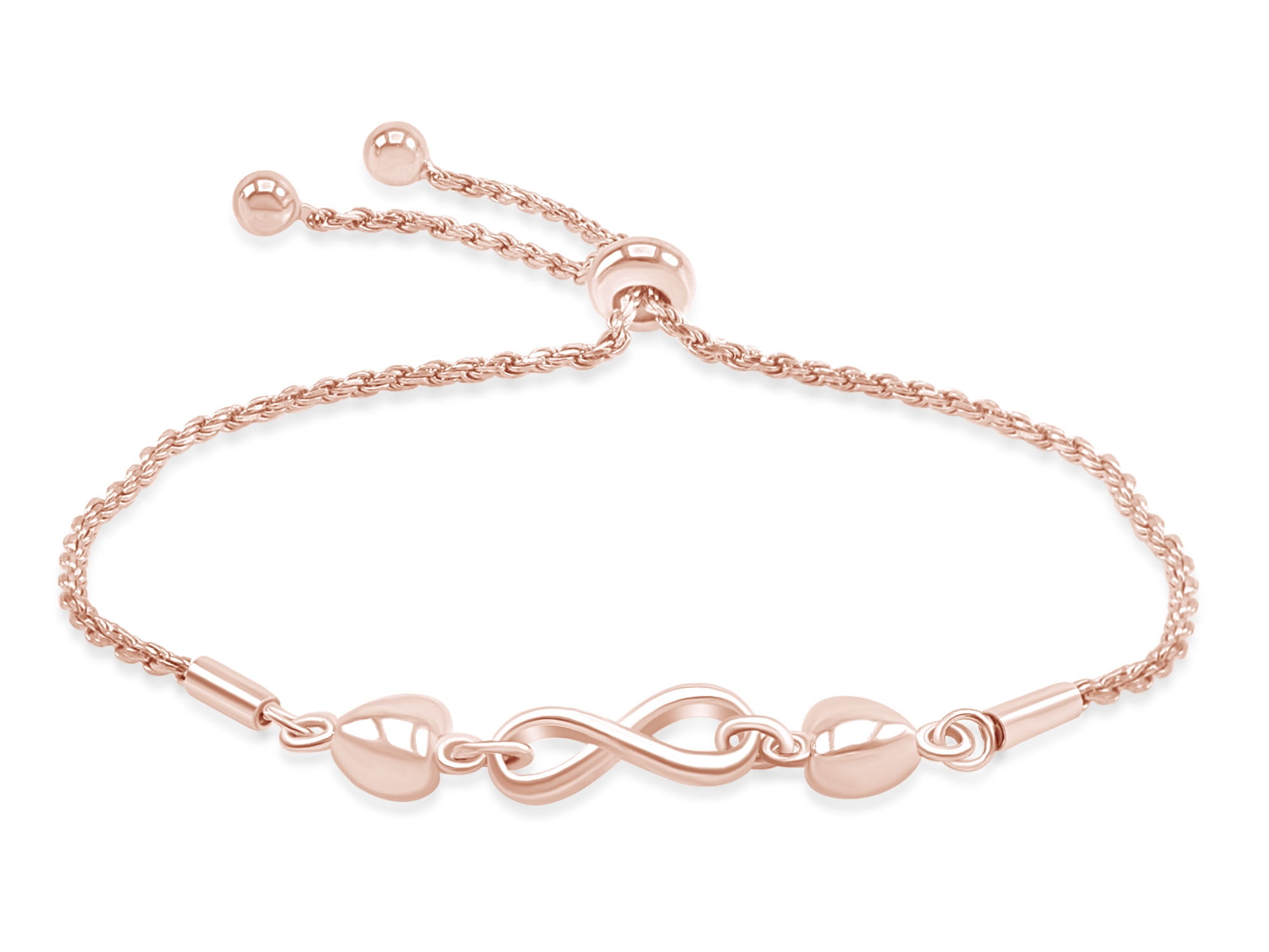 Jewel Zone US 14k Rose Gold Over Sterling Silver Infinity Double