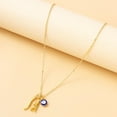 thumbnail image 2 of Dainty Blue Evil Eye Charm Horn Hand Pendant Necklace for Women's Spiritual Protection Jewelry 14K Gold Plated, 2 of 4