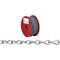 Campbell Zinc Plated Steel Chain - 50 Foot Low Carbon Lock Link For General Use, 405 Lb Capacity