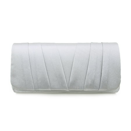 Elegant Classic Satin Pleated Satin Flap Clutch Evening Bag Handbag