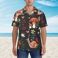 thumbnail image 4 of Bixox Men's Hawaiian Shirts Men's Mushroom With Snails Print Short-Sleeve Shirt-Large, 4 of 8