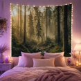 thumbnail image 2 of Atmospheric Forest Tall with Straight Evergreen Trees Trunks, Mystical Fantasy for Space Lovers, Galaxy Room Decor, Housewarming Gift, Tapestry Wall Hanging for Bedroom and Dorm, 2 of 7