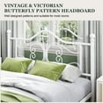 thumbnail image 5 of Amolife Full Size Metal Platform Bed Frame With Vintage Butterfly Pattern Headboard&Footboard, White, 5 of 8