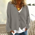 thumbnail image 1 of Baberdicy Women's Single Breasted Knit Cardigan, Solid Color Casual Button down Open Front Sweater , Single-Breasted Knit Cardigan, Solid Button-Front Sweater, Casual Top Grey M, 1 of 5