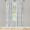 thumbnail image 3 of Ambesonne Paisley Curtains, Digital Persian Leaf, Pair of 28"x95", Grey and White, 3 of 5