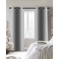 thumbnail image 3 of Gray White Ombre Blackout Curtains, Light Blocking Print Window Curtains, Modern Abstract Art Farmhouse Gradient Thermal Insulated Window Drapes for Living Room 2 Panels, 104"W x 52"L, 3 of 9
