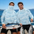 thumbnail image 7 of SEANATIVE Men's Hooded Fishing Shirt Sun Protection Full Coverage Running Fishing Hoodie UV Protection Long Sleeve Hiking Clothes with Mesh Face Mask, 3XL, Dolphin Sea Turtle Coral Blue, 7 of 7