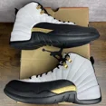 thumbnail image 3 of Ni - ke Jordan 12 Royalty Taxi Size 9.5 CT8013-170 White Black Gold Men’s Shoes OG Rare, 3 of 5