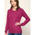 thumbnail image 4 of Made by Johnny Women's Keep It Classic Round Cardigan XXXL MAGENTA, 4 of 6