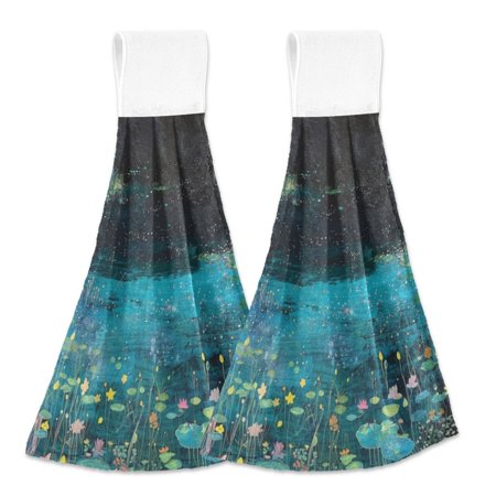 

2 Bathroom Towels Kitchen Towels 18.2x14In Velcro Hand Wipes Dish Cloths & Dish Towels Washroom Towels Face Towel Hand Wipes Pink Water Flower