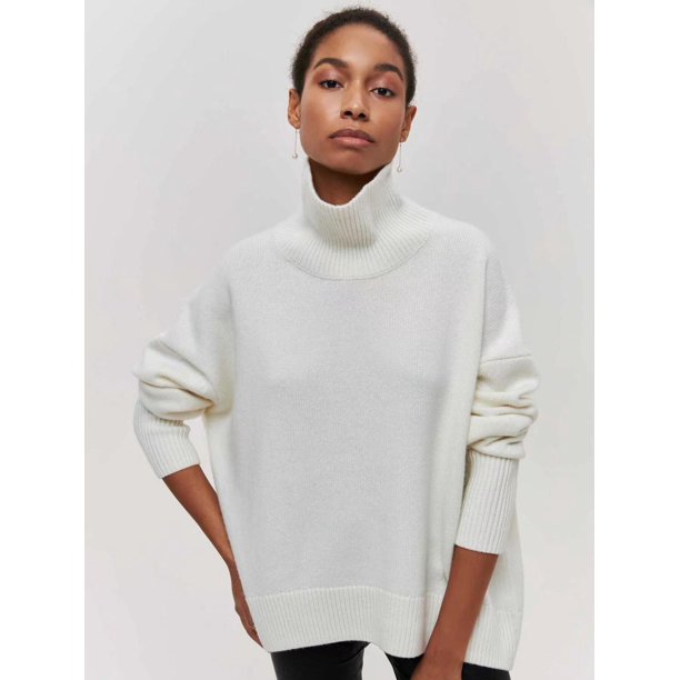 Ropa de mujer personalizada Suéter de fiesta europeo y americano Suéter suelto popular de cuello alto medio para otoño e invierno