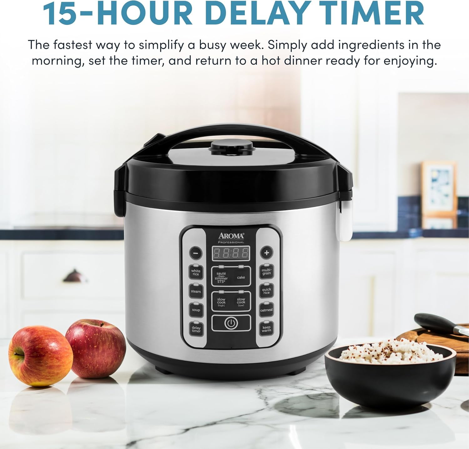 Aroma Housewares ®   Professional 20-Cup (Cooked) / 5Qt. Digital Rice Cooker, Steamer, and Slow Cooker Pot with 10 Smart Cooking Modes, Including Sauté-then-Simmer ®