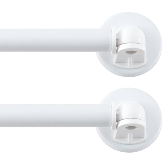 Turquoize 2 Pack Adjustable Magnetic Curtain Rods 16 to 28 inch Multi-Use for Iron and Steel Place with Upgraded Rotating Head, White