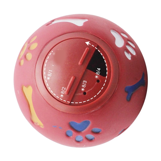 Bola dispensadora de golosinas para perros, juguete de bola de rompecabezas ajustable para masticar cachorros de alimentación lenta para gatos, rojo M 11cm/4,3 pulgadas de diámetro