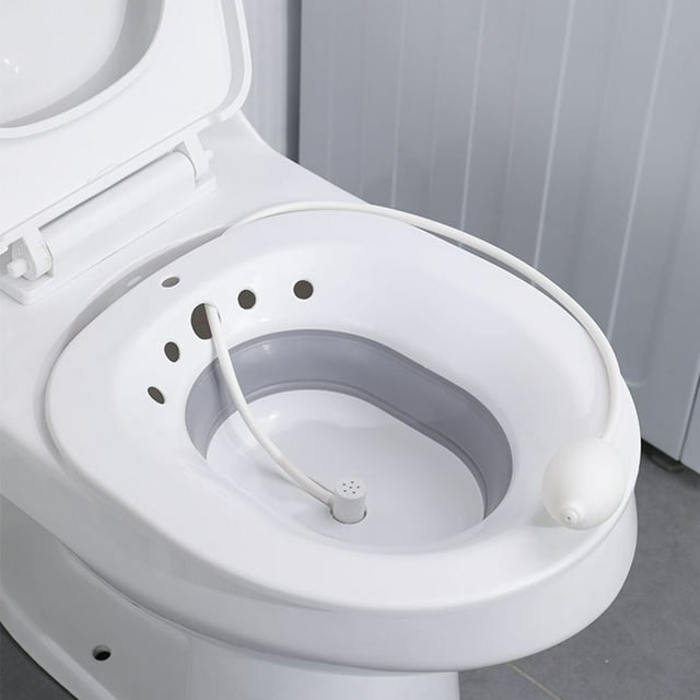 CHOK Bain Assis Pliable Sans Squat Bain Assis pour Toilette Hémorroïdes Soins Post-Partum pour Traiter Blessures Post-Partum Hémorroïdes Soins Périnéaux Récupération Épisiotomie Réutilisable Anal et Vaginal C