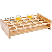 24 Shot Glass Holder Hole: 1.47 Inch Shot Glass Tray Bamboo Shot Glass Serving Tray Shot Glass Storage Shot Glass Display Bar Accessories for Party Bar Club Bar Family Gathering